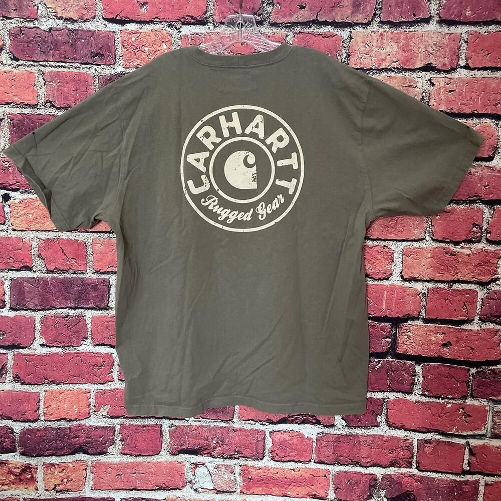 Carhartt Men's Green and Khaki T-shirt